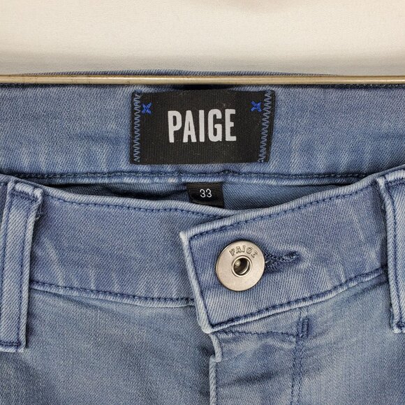 Paige Men's Blue Federal Straight Leg Jeans Slim Fit Denim Stretch Size 33 - Picture 8 of 14